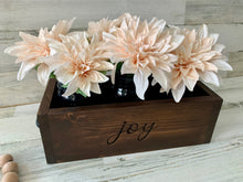 Load image into Gallery viewer, Wood mason jar planter box centerpiece | rustic farmhouse decor