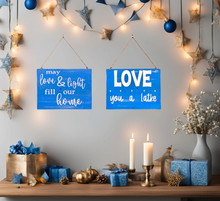 Load image into Gallery viewer, Reversible Rustic Love and Light/Latke Hanukkah Sign