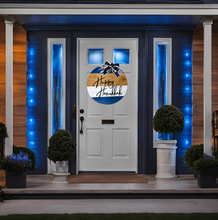 Load image into Gallery viewer, Hanukkah wood round door hanger