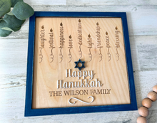 Load image into Gallery viewer, Hanukkah Personalized Menorah Rustic Sign