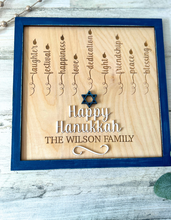 Load image into Gallery viewer, Hanukkah Personalized Menorah Rustic Sign