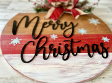 Load image into Gallery viewer, Merry Christmas wood round door hanger