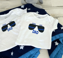 Load image into Gallery viewer, Cool Like Dad Baby Bodysuit | Police thin blue line sunglasses shirt