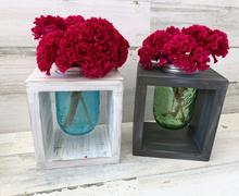 Load image into Gallery viewer, Rustic Mason Jar Vase Holder Centerpiece