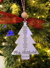 Load image into Gallery viewer, Teacher Tree Ornament