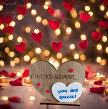 Load image into Gallery viewer, I Love You because Dry Erase Board Affirmation Sign with Stand