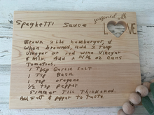 Load image into Gallery viewer, Custom Engraved Recipe Board