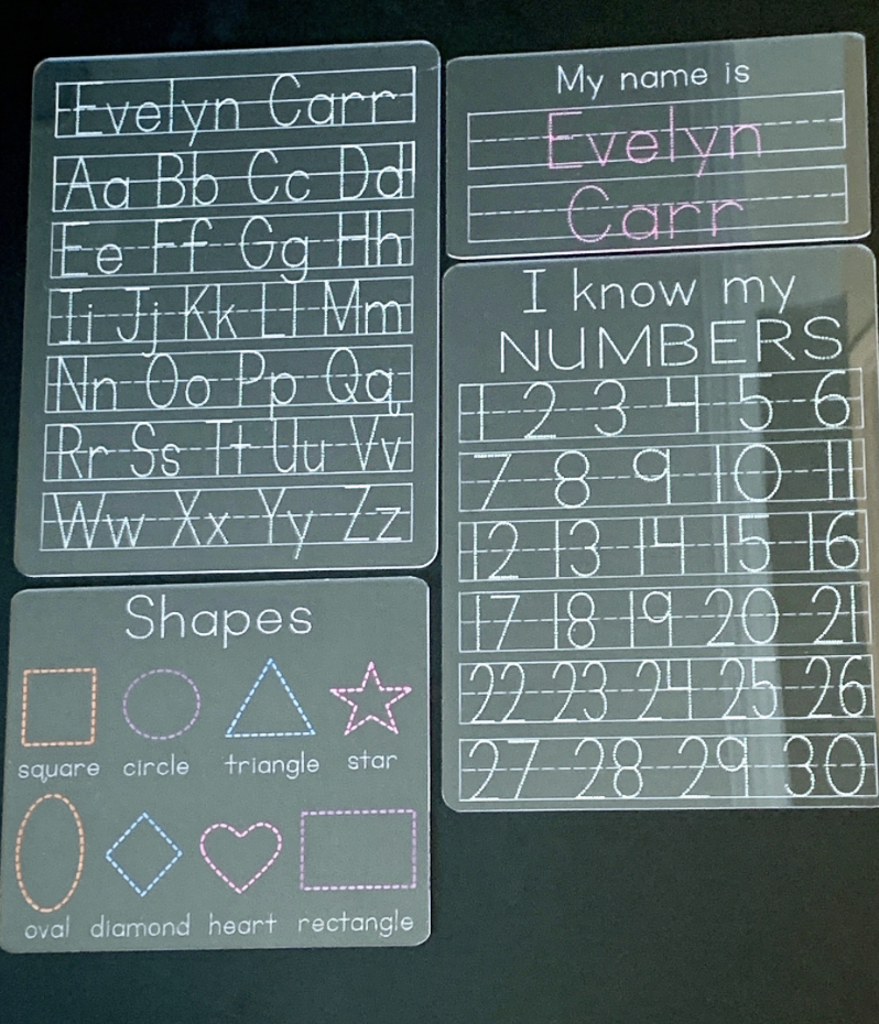 Kids Learning Acrylic Dry Erase Tracing Boards