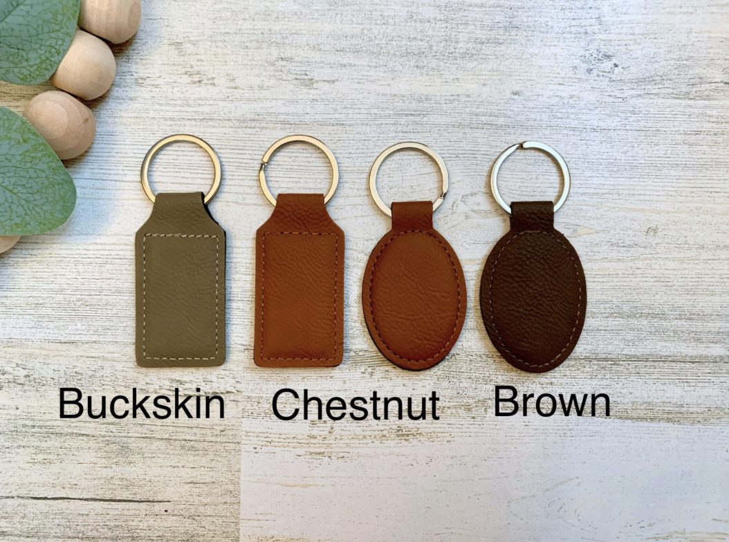 Custom Engraved Leather Keychain
