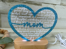 Load image into Gallery viewer, Affirmation Heart Color Changing Acrylic Night Light