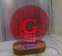 Load image into Gallery viewer, Personalized Name Color Changing Night Light