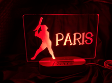 Load image into Gallery viewer, Softball Color Changing Acrylic Night Light