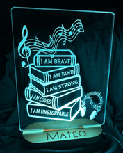 Load image into Gallery viewer, Music Affirmation Color Changing Acrylic Night Light