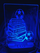 Load image into Gallery viewer, Soccer Affirmation Color Changing Acrylic Night Light