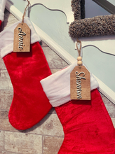 Load image into Gallery viewer, Personalized Wooden Stocking/Gift Tag