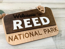Load image into Gallery viewer, Personalized National Park Nursery Sign