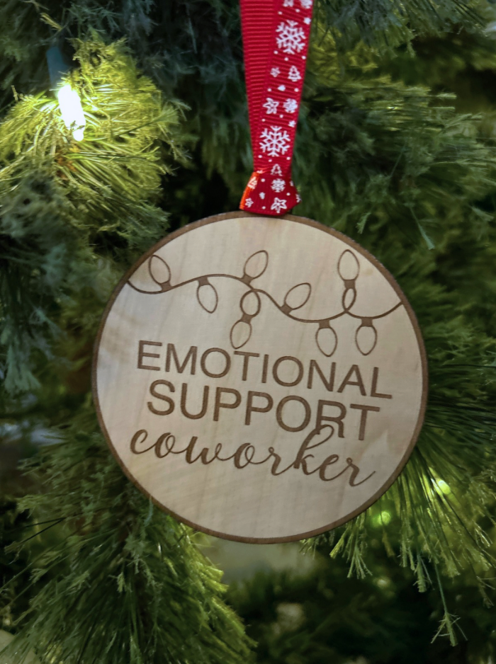 Emotional Support Coworker Ornament