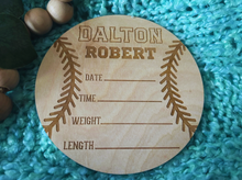 Load image into Gallery viewer, Baseball Birth Stat Sign