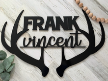 Load image into Gallery viewer, Personalized Antler Name Sign