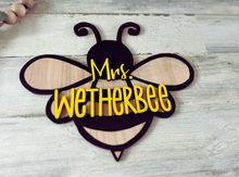 Load image into Gallery viewer, Personalized Teacher Bee Sign