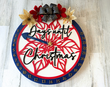 Load image into Gallery viewer, Poinsettia Christmas Countdown Sign