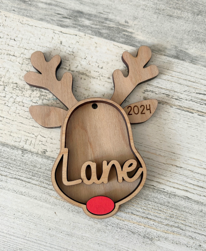 Personalized Reindeer Ornament