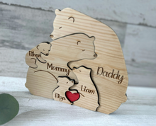 Load image into Gallery viewer, Wooden Bear Family Puzzle