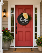 Load image into Gallery viewer, Home Sweet Home Door Hanger Sign | Rustic Wood Welcome Sign