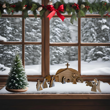 Load image into Gallery viewer, Nativity Scene Wooden Decor