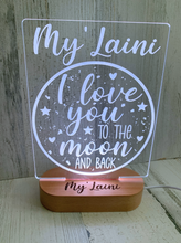 Load image into Gallery viewer, Moon Color Changing Acrylic Night Light