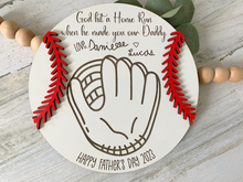 Load image into Gallery viewer, Personalized Baseball Themed Father's Day Sign
