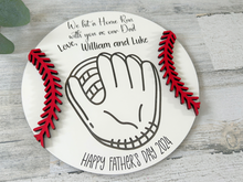 Load image into Gallery viewer, Personalized Baseball Themed Father's Day Sign