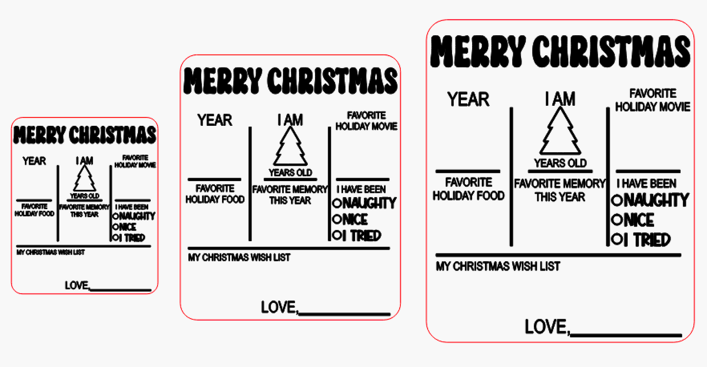 Christmas About Me Memory Board