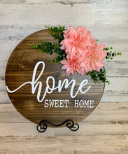 Load image into Gallery viewer, Home Sweet Home Door Hanger Sign | Rustic Wood Welcome Sign