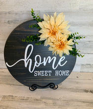 Load image into Gallery viewer, Home Sweet Home Door Hanger Sign | Rustic Wood Welcome Sign
