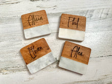 Load image into Gallery viewer, Marble and Wood Coasters