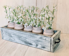 Load image into Gallery viewer, Wood mason jar planter box centerpiece | rustic farmhouse decor