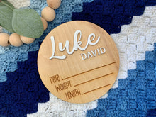 Load image into Gallery viewer, Baby Stats Announcement Sign