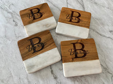 Load image into Gallery viewer, Marble and Wood Coasters