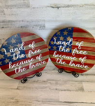 Load image into Gallery viewer, American Flag Wooden Round Door Hanger with bottle opener | Rustic Farmhouse Decor
