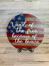 Load image into Gallery viewer, American Flag Wooden Round Lazy Susan | Rustic Farmhouse Decor