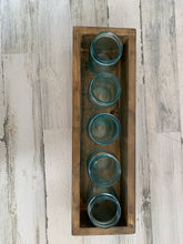 Load image into Gallery viewer, Wood mason jar planter box centerpiece | rustic farmhouse decor