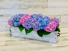Load image into Gallery viewer, Wood mason jar planter box centerpiece | rustic farmhouse decor