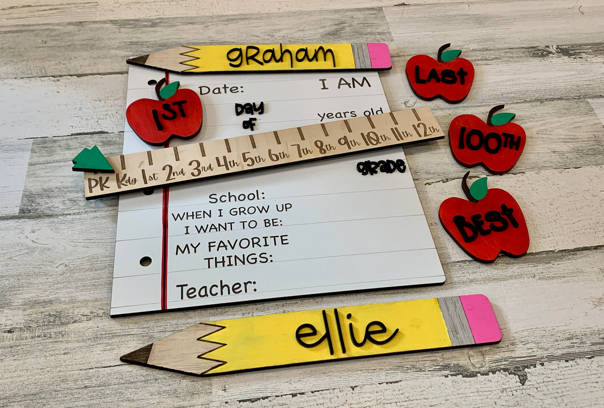 Interchangeable First Day of School Sign - Personalized