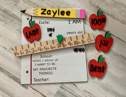 Interchangeable First Day of School Sign - Personalized