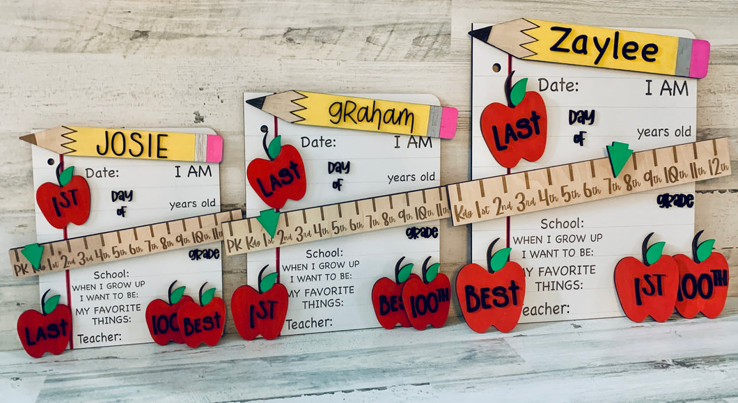 Interchangeable First Day of School Sign - Personalized