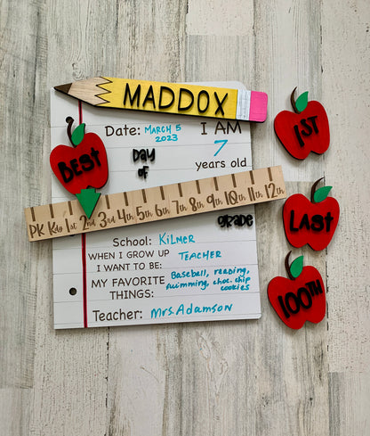 Interchangeable First Day of School Sign - Personalized
