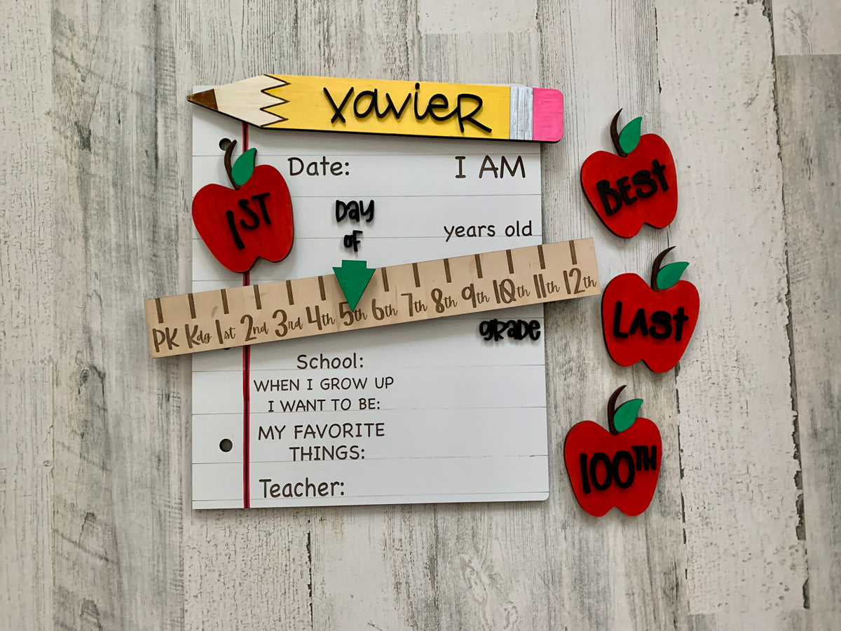 Interchangeable First Day of School Sign - Personalized