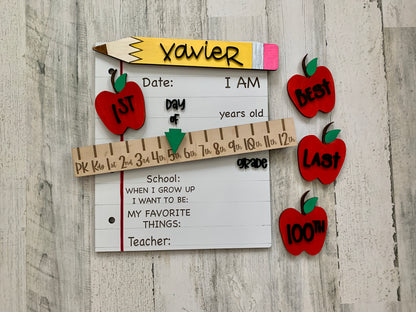 Interchangeable First Day of School Sign - Personalized