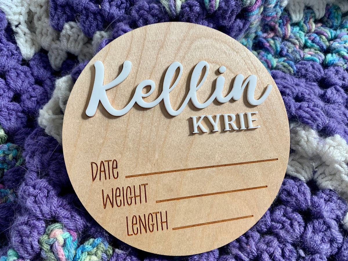 Personalized Baby Birth Announcement Sign